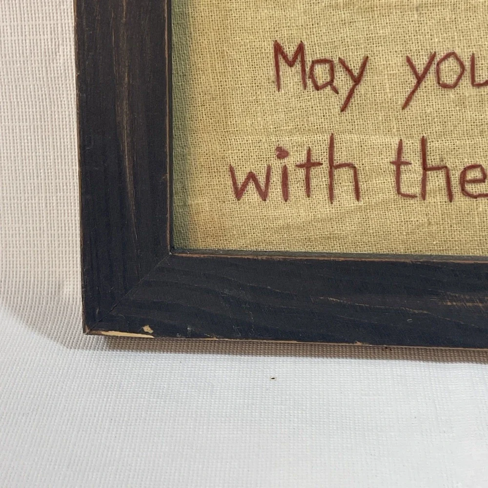 Annie Schikel Vintage Needlepoint Framed Wall Art Christmas Quote